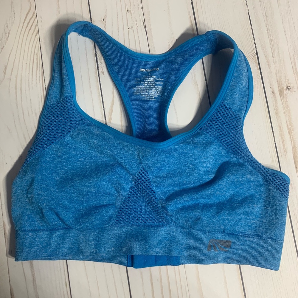 Marika Blue Racerback Sports Bra Small